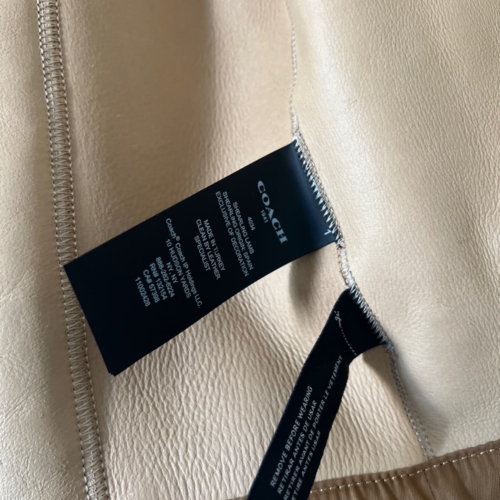 Coach Shearling Leather Tan Vest Jacket Outerwear BNWT - Picture 7 of 12